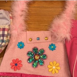 CUTE Pink Flowers Colorful  Kids Purse Bag Pocketbook Unisex Girls NEW n…